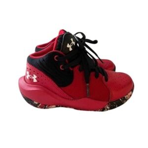 Under Armour Kids Basketball Shoes Athletic Sneakers Red Black Size‎ 11